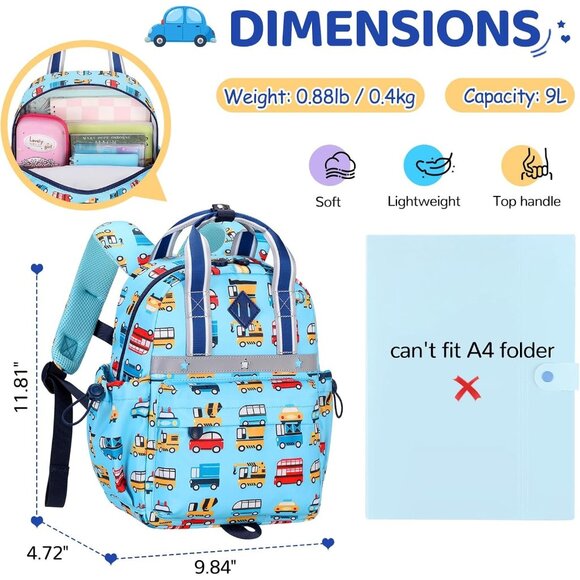 Toddler Backpack for Girls Boys 2-4 Mini Diaper Bag Preschool Travel - Picture 3 of 8